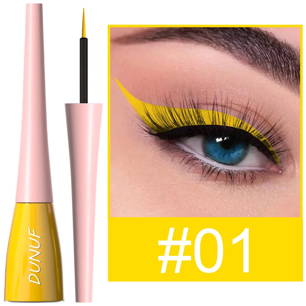 Matte Dark Green Liquid Eyeliner Pencil Waterproof Makeup Colorful Liquid Eye Liner Ultra-thin Long-Lasting Quick-Dry Eye Liner