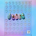 5D Gradient Love Gem Glitter Love Heart Colorful Cat's Eye Rhinestone Soft Self Adhesive Nail Art Stickers Shiny Manicure Decals