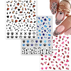 3/6/12 Sheets Leopard Nail Art Stickers Set – Self-Adhesive Animal Nail Decals for DIY Manicure, Cheetah Paw Nail Decorations