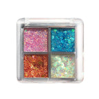 mini 4-Color Glitter Eyeshadow Palette - Pumpkin & Cherry Shades, Blue/Gold/Yellow Tones For Cosplay & Party Makeup