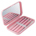 4 Pcs Stainless Steel Eyebrow Clip Tweezers Set Eyebrow Tweezers Eyebrow Trimming Set Beauty And Grooming Tools With Mirror Case