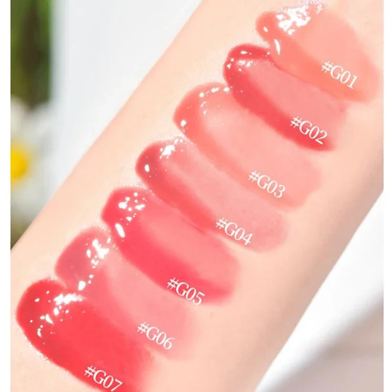 GOGO TALES Lip Essence Lip Plumper Gloss Jelly Lip Glaze Non-stick Lip Tint Lasting Cosmetic Moisturizing Liquid Lipstick Makeup