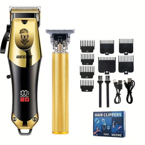 Professional Cordless Men's Barber Kit, 3-in-1 USB Rechargeable Hair Clipper & Beard Trimmer, Gift for Dad/Husband