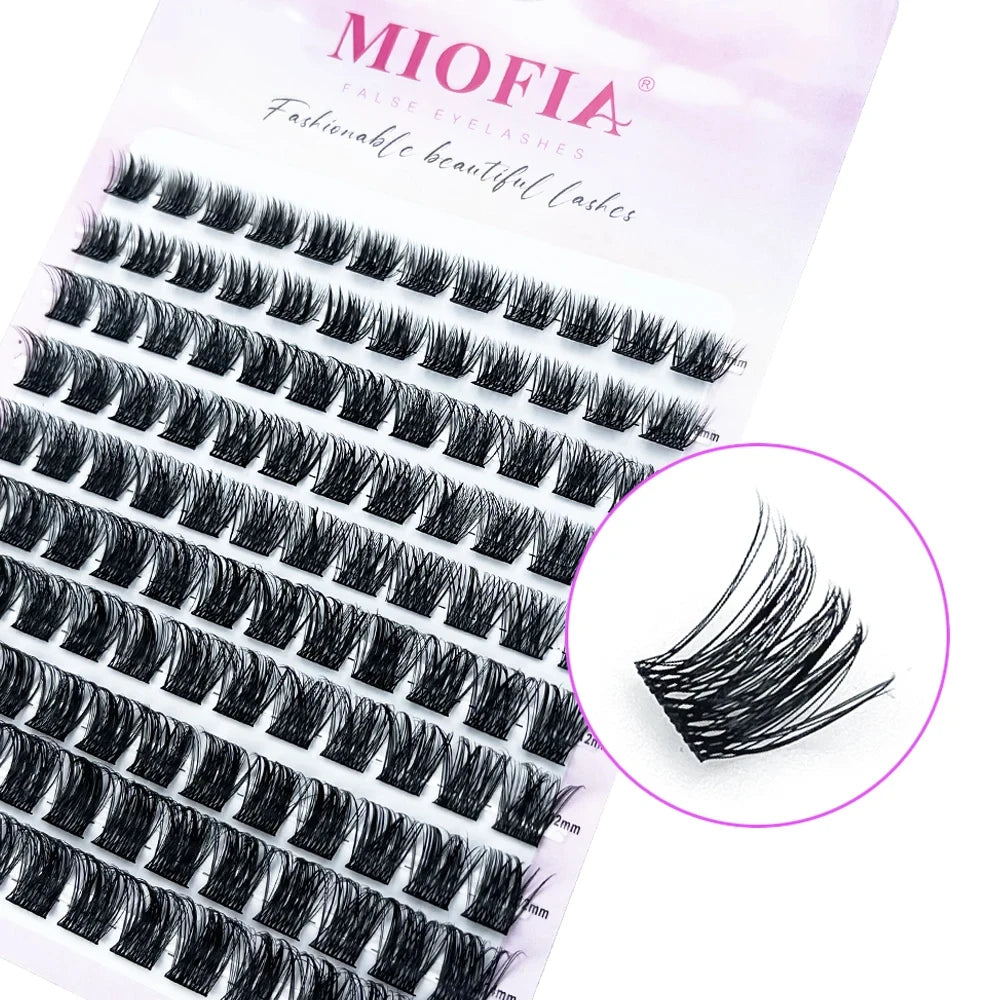 1 box/120 Clusters Mink Eyelashes 8-14mm Individual Lashes Natural Look D Curl Fluffy Cluster Lashes DIY Eyelash Extension Tools