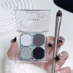 Black Light Star 4-color Eye Shadow Plate Smoky Makeup Dark Black Dark Cement Plate Cross-border Brightening Makeup Cosmetics