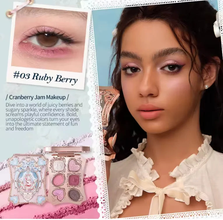 Flower Knows Makeup Butterfly Cloud Collar Collection Embossed 6 Color Eyeshadow Palette Long Lasting Waterproof Gliter For Eyes