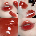 Wave Shape Green Brown Mirror Lip Tint Glass Clear Shine Lip Stain Water Light Non-Sticky Plumping Lip Long Lasting Makeup