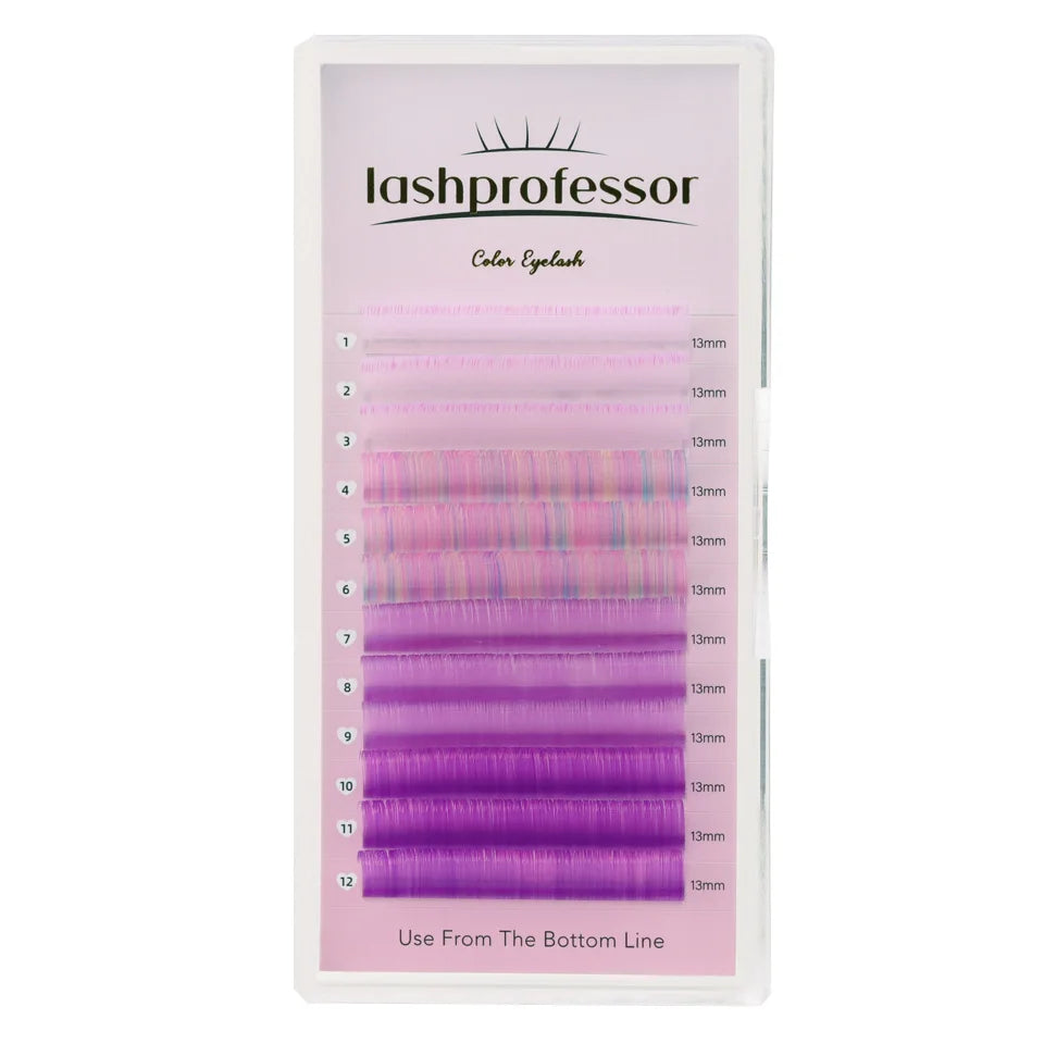 Lashprofessor Colorful False Eyelashes Extensions Pink/Blue/Purple/Green/Brown Individual Colored Mink Lashes Mix Color Cilios