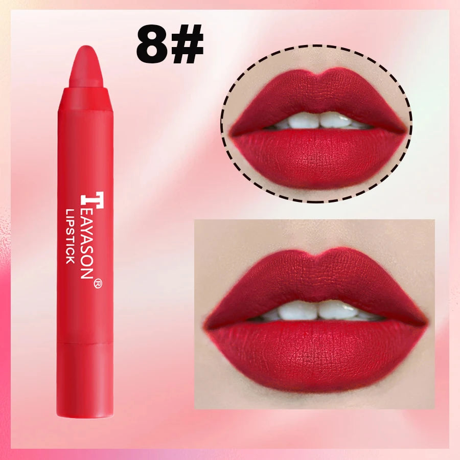 Matte lipstick for easy application, smudge-proof, daily moisturizing, lipstick, holiday gift, light makeup, lip pen, lipliner,