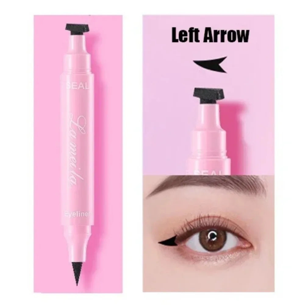 Black Eyeliner Stamp Triangle Dual-ended Liquid Eyeliner Waterproof Sweat-proof Quick Dry Eyeliner Makeup Seal Tool Cosmetics