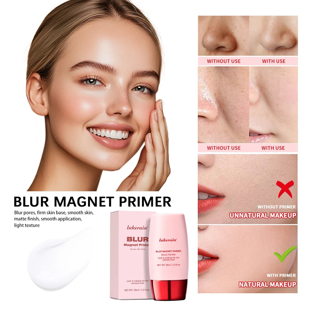 Lakerain Blur Magnet Primer Matte Finish Moisturizing Under Makeup Firming Skin Base Smooth Application Light Texture Primer