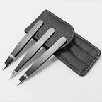 3pcs Premium Stainless Steel Eyebrow Tweezers Set - Precision Sharp Flat/oblique/pointed Tweezers Tweezers Set - Precision