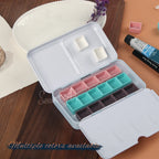 SeamiArt 50pcs Magnetic Half Pans Four colors for Watercolor Tube Subpackage Tin Box Palette Painting Tools Art Supplies