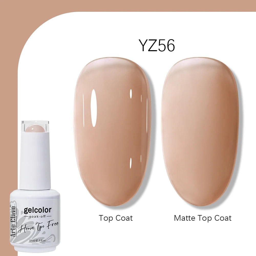 Arte Clavo Solid Color Gel Nail Polish 15ml Soak Off UV LED Gel Semi-Permanent Glitter Polish For Manicure Nail Art Salon Gel