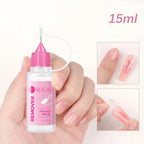 15ml wear nail needle tube nail polish remover solid patch glue UV jelly glue fast nail polish remover gentle and non-irritating