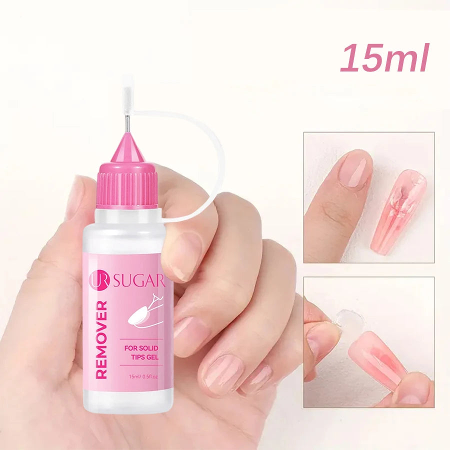 15ml wear nail needle tube nail polish remover solid patch glue UV jelly glue fast nail polish remover gentle and non-irritating