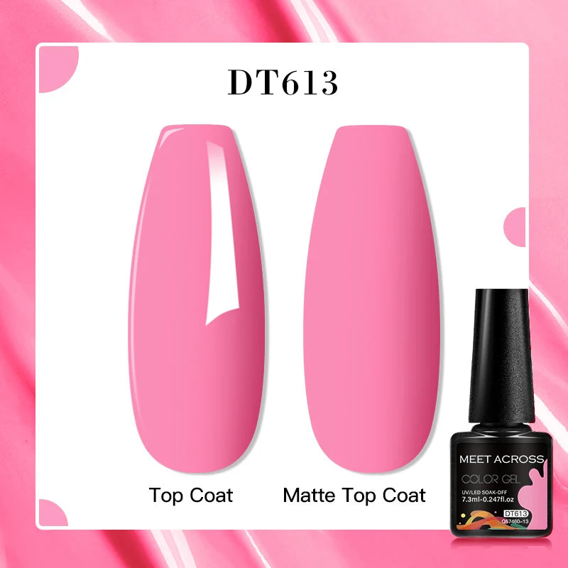 MEET ACROSS 8 Colors Mirror Gel Nail Polish Long-lasting Quick-drying Metallic Gold Silver Red Semi Permanent Varnish Nail Art