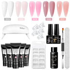 Mtssii 17PCS/Set 20ml Nail Extension Gel Set Builder UV Gel for Nails With 6W UV LED Lamp Nail Extension Tools Kit For Beginner
