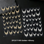 Reflective Glitter French Nail Art Stickers Sparkly Gold Silver Tassel Line Geometric Grids Adhesive Sliders Decals DIY Manicure
