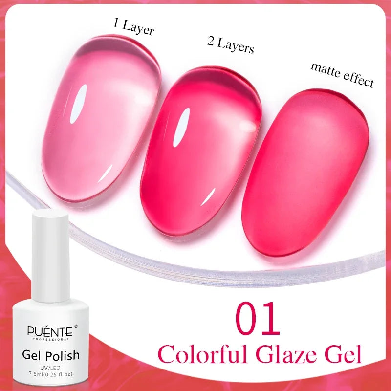 PUENTE 5ml Metallic Painting Liner Gel Polish Bright Mirror Effect Semi-Permanent UV Nail Varnish For Stunning French Nail Art