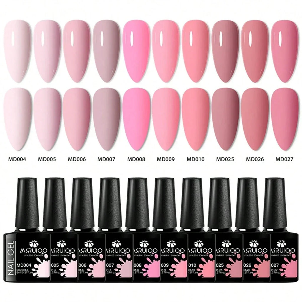 10pc Nail Gel Polish Set HEMA FREE All-Season Nails DIY Nail Art UV/LED Painting Vernis Manicure Kit Long Lasting Hybrid Gel