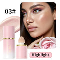 QIBEST Matte Face Liquid Blusher Smooth Cheek Eye Blush Highlighter Multi-Use Stick Rouge Lasting Liquid Contour Bronzer Makeup