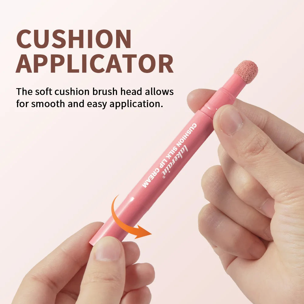 Lip Stain Air Cushion Lip Cream 2 in 1 Lip&Blush Waterproof Matte Lip Glaze Mouth Red Lip Mud Non-fading Non-stick Cup Makeup