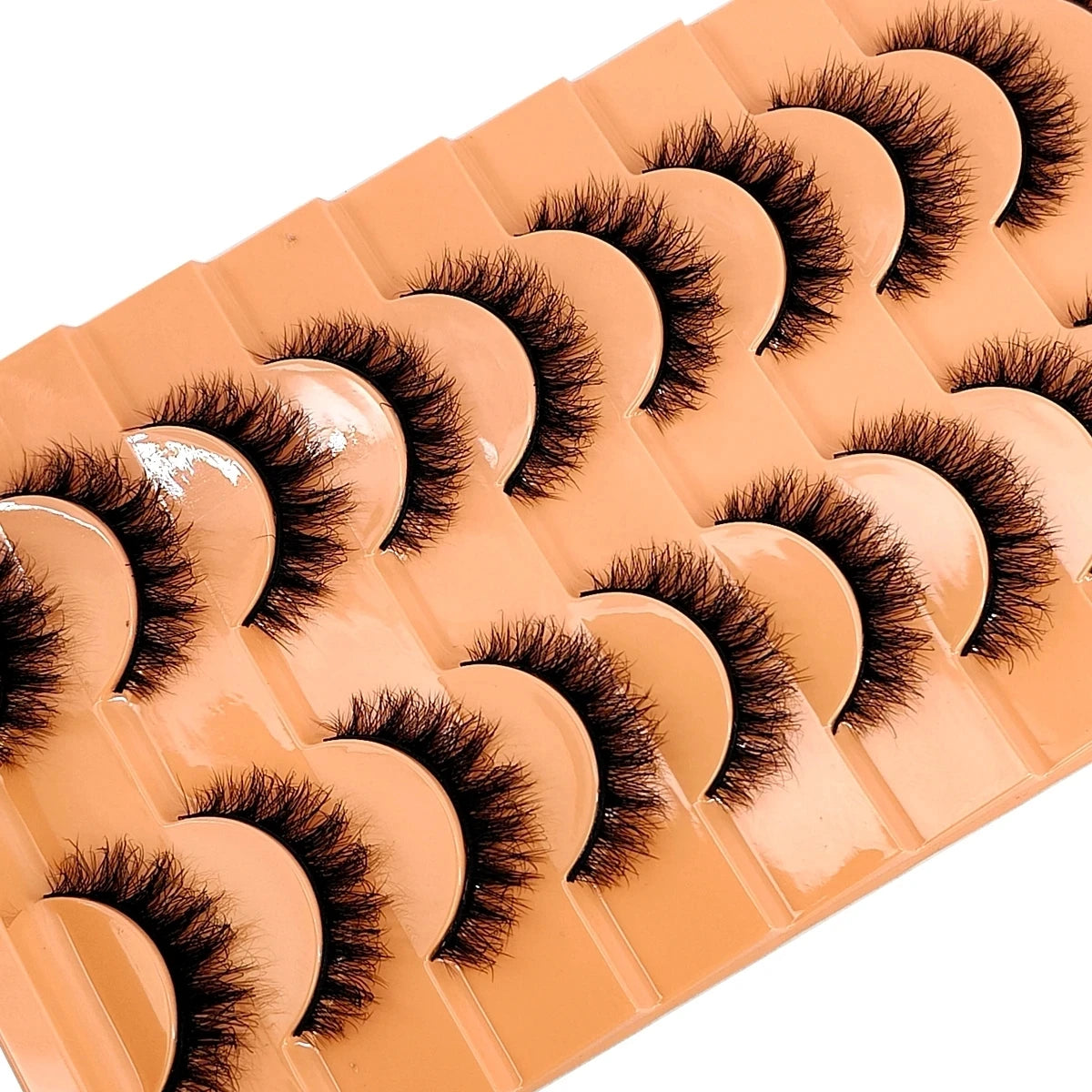 10 pairs of Russian striped eyelashes fluffy artificial mink eyelashes 3D fake eyelashes Russian curly eyelashes fake eyelashes
