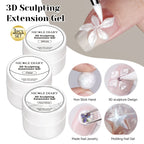 NICOLE DIARY White Non Stick Hand Extension Gel Nail Polish For 3D Shaping Carving Flower DIY Nail Art Extension Acrylic