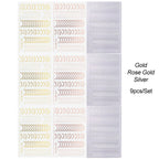 3pcs/set 3D Simple Lines Nail Stickers Rose Gold Metal Stripe Letters Decals Curve Gel Nails Art Sliders Polish Manicure Decor