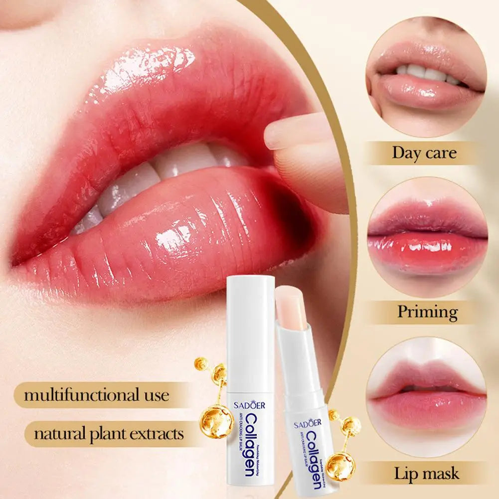 Nourish Lipstick Collagen Lip Balm Anti Cracking Moisturizing Natural Smoothing Lip Lines Makeup Lipstick Repair Lip Care Cream