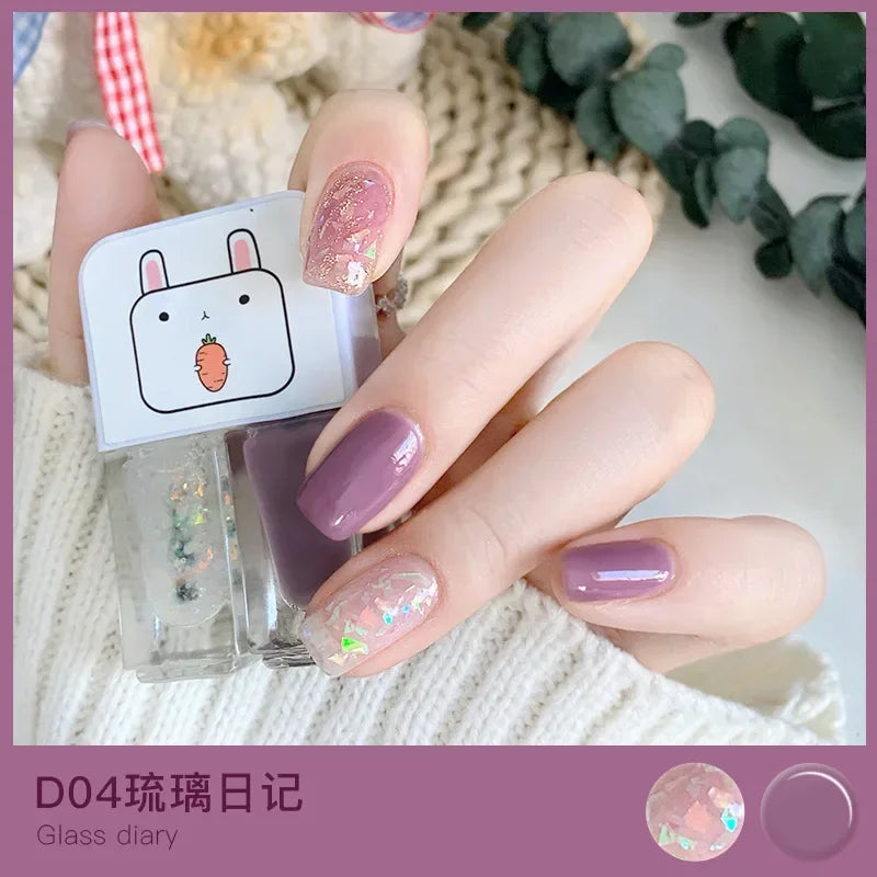 Water-based Nude Icy Women Children Nail Polish Twin Star Set No-bake Quick-drying Odorless Nail Polish Full Set Makeup