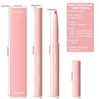 DUNUF 12 Color Velvet Matte Lipliner Pencil Waterproof Non-stick Cup Lipstick Nude Pink Lip Liner Outline Lips Contour Makeup