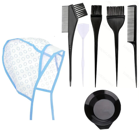7 Sets of Highlight Cap with Hooks, Hair Highlighting Caps, Highlight Hair Coloring Frosting Dye Kit for Salon Hair Dyeing Tool