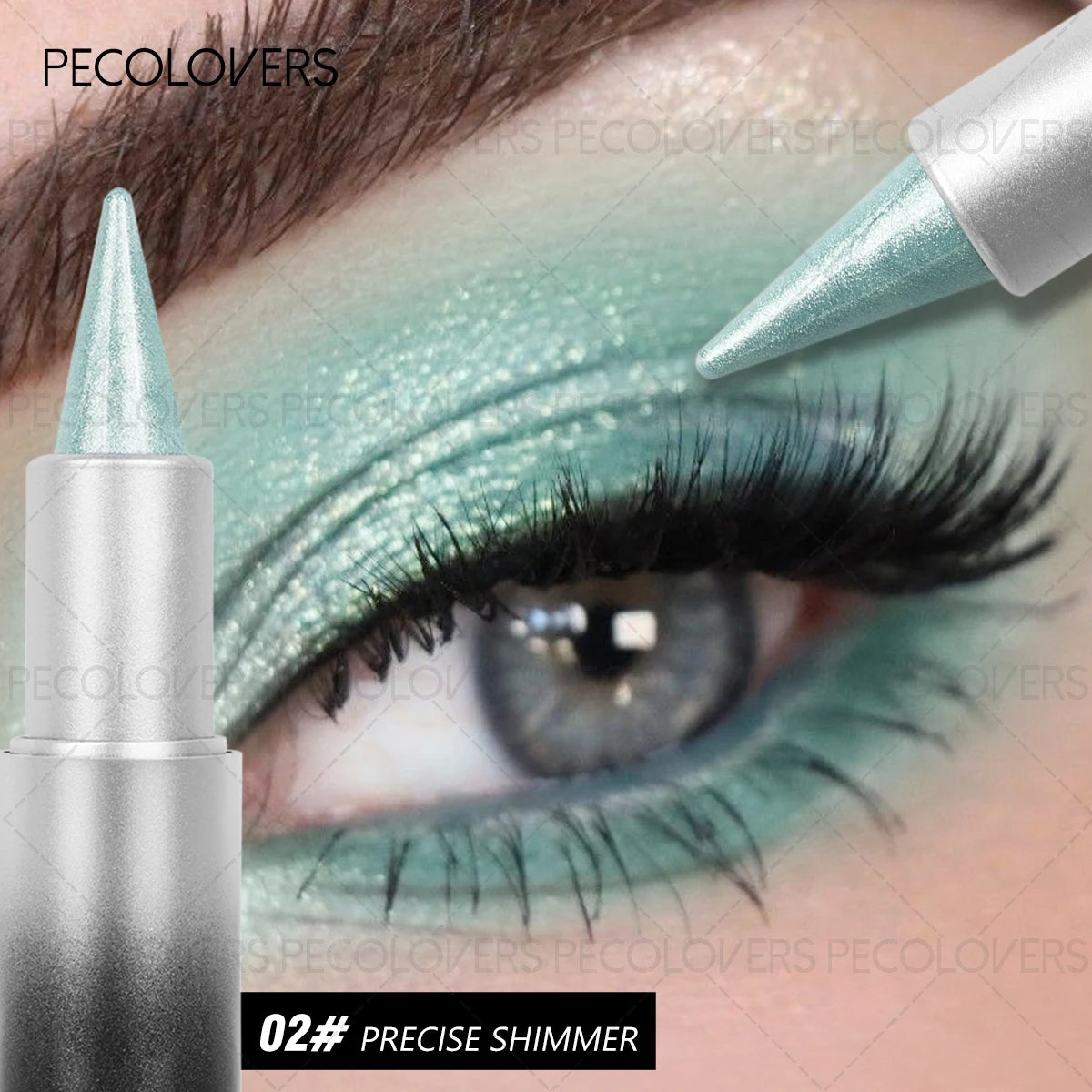 1PC Monochrome Glitter Eyeliner and Eyeshadow Pencil - Waterproof, Portable, Cutting-edge Design, Perfect Holiday Gift for Girls