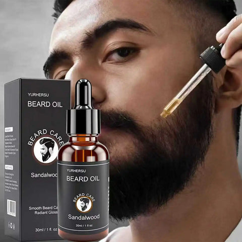 YURHERSU30ml new facial hair and beard growth oil is suitable for men's thick, soft, smooth, nutritious beard oil beard care