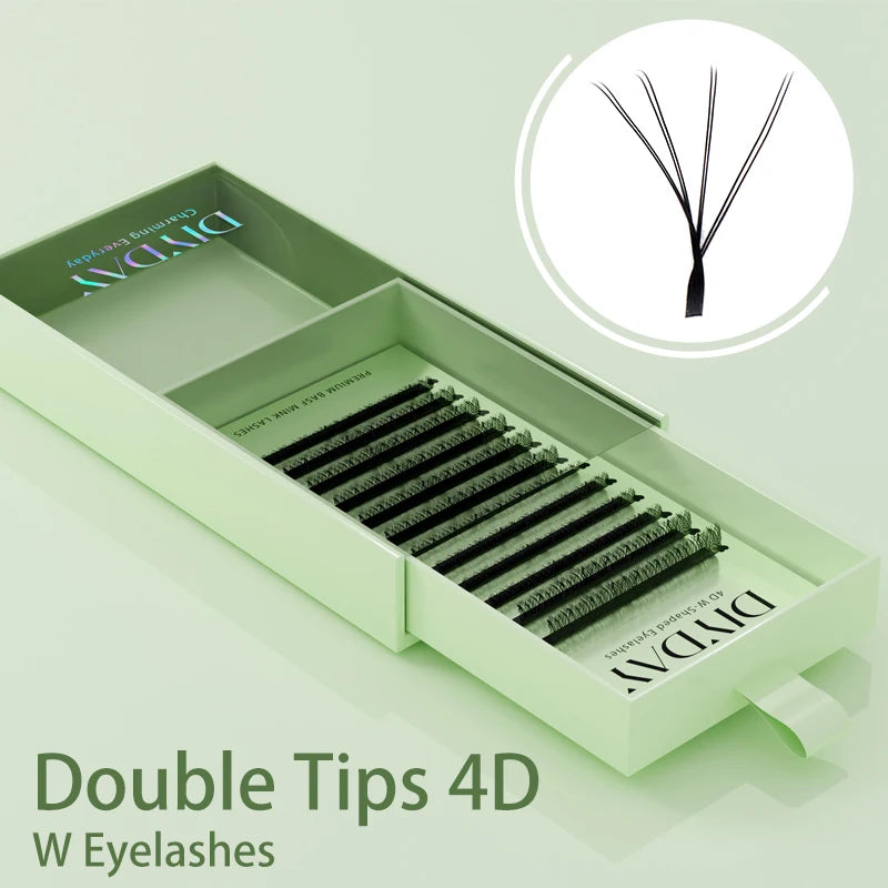 DIYDAY W Shape Eyelash Extension 3d 4d 5d 6d 7d 8d W-Shaped Eyelashes Premade Fans Individual BASF Mink Faux Lashes
