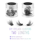 DIY Eyelash Extension Kit With 3D Volume 12/14mm Lash Clusters Individual Lashes Coating Remover Tweezers Eyelash Glue