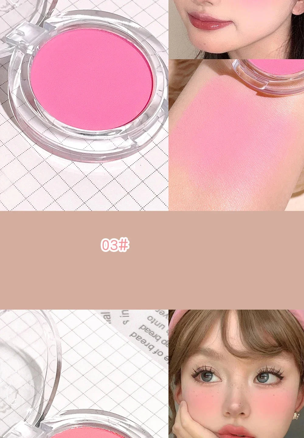Monochrome Blush Palette Rose Orange Soft Mist Girl Blusher Powder Natural Face Makeup Matte Peach Rouge Contour Shadow Palette
