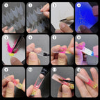 12 Pieces Crystal Nail Molds French Nail Stickers No Frosting No Paper Holder Reusable for French Manicure Extension Tool