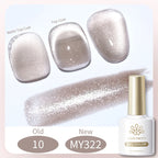 BORN PRETTY 10ml Dark Red Cat Magnetic Gel Nail Polish for Winter Nails DIY Jelly Glass Silver-Light Varnis Semi Permanent