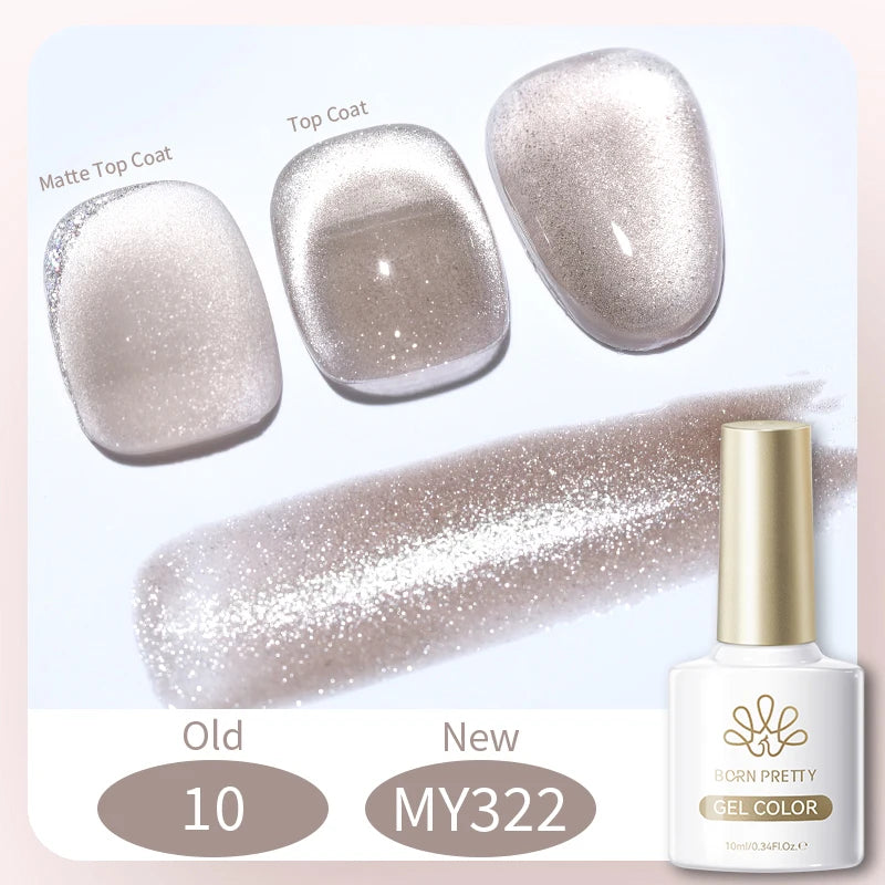 BORN PRETTY 10ml Silver Water Light Cat Magnetic Gel Nail Polish Nail Supplies Vernis Semi Permanent Gel for Fall Winter Nails