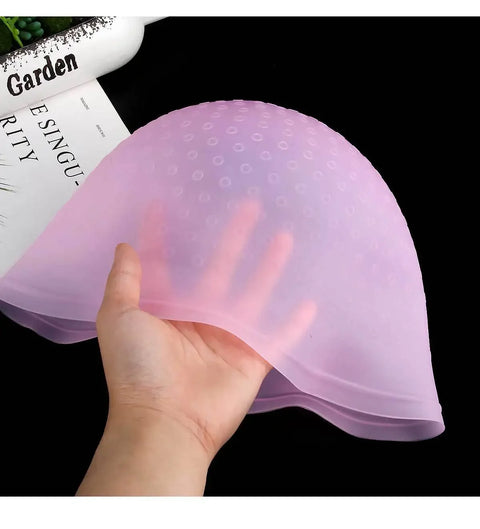 Silicone Highlighting Cap with Hook Needle Reusable Hair Dye Cap Set Barber Professional Hair Coloring Salon Hair Tools