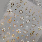 Gold Silver Snake Stars Nail Stickers for Nail Decoation Decals 5D Self-Adhesive Bronzing Stars Moon Totem DIY Supplies Slider