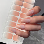 14/16Tips Full Cover Gradient Nail Stickers Multi Color Self Adhesive Slider No Need UV Lamp Cured Press ON Nail Decal