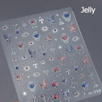 5D Gradient Love Gem Glitter Love Heart Colorful Cat's Eye Rhinestone Soft Self Adhesive Nail Art Stickers Shiny Manicure Decals