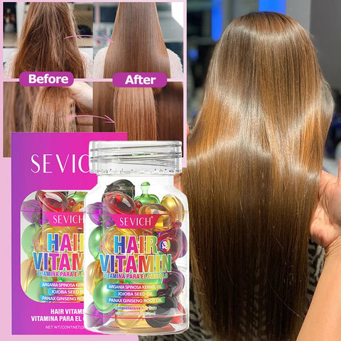 Hair Vitamin Capsule Keratin Anti Hair Loss Hair Vitamin Capsule Oil Hair Essential Complex Oil Silky Hair Mask Repair Damaged