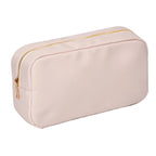 Letter Patch Custom Travel Cosmetic Bag Personalized Nylon Pouch Toiletry Bag Chenille Patch Makeup Toiletries Girl Cosmetic Bag