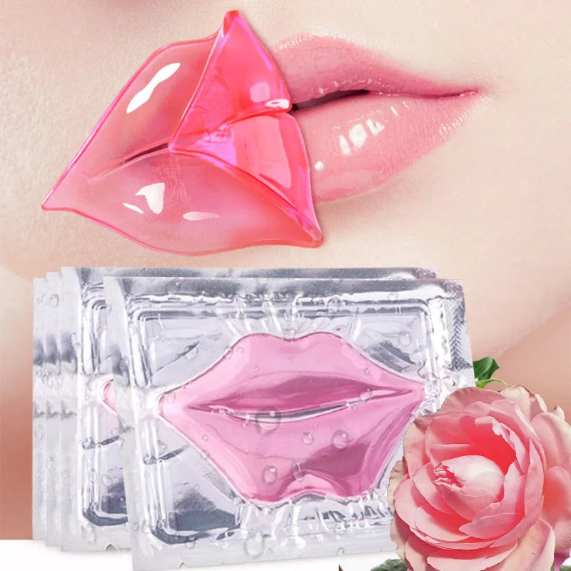 Pink Crystal Collagen Lip Mask Plump Lips Moisturizing Anti Wrinkles Nourishing Lip Patches Lips Plumper Skin Care Products