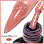 7ml Champagne Gold Sliver Reflective Nail Gel Polish Sparkling Shining Glitter Pink Red Nail Supplies Semi Permanent Gel Varnish